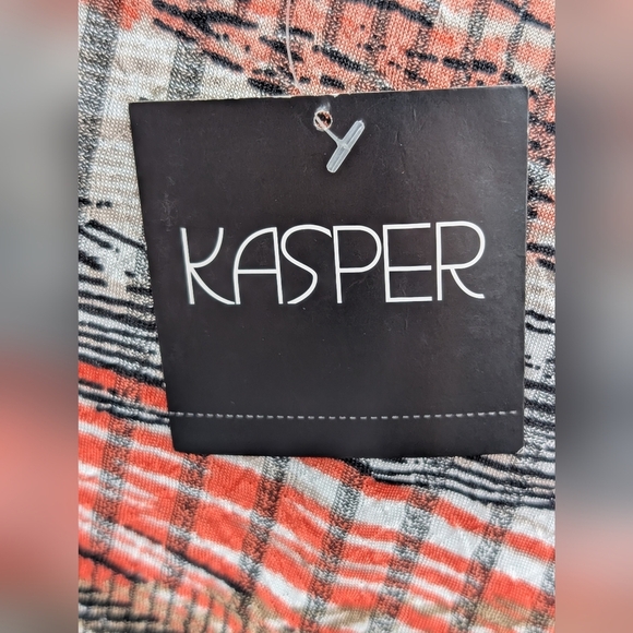 NWT Kasper Abstract Multi-Lined Print Pencil Skirt Sz L Back Zip - Picture 11 of 17